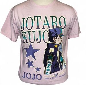 Anime Jojo’s Bizzare Adventure Jotaro Kujo Pink Graphic Tee